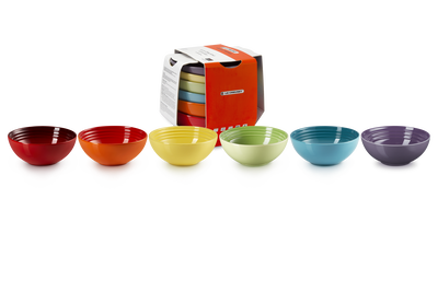 Stoneware Rainbow Set of 6 Cereal Bowls